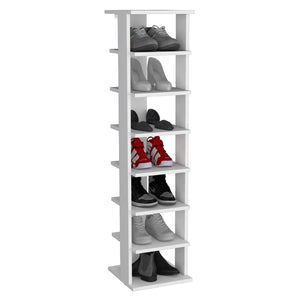 English Elm Odesto Eight Tier Vertical Shoe Tower Slim Melamine Organizer for Entryway or Closet B200P239110