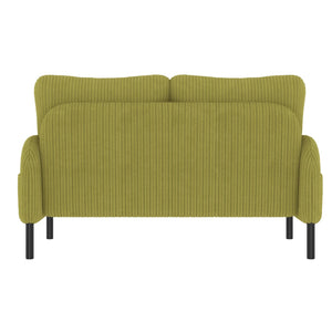 English Elm UNITED Corduroy Double Sofa with Ergonomic Support, High-Rebound Springs, Side Pockets, 500lb Capacity Olive Green W1568P307270