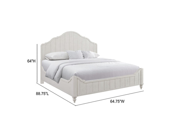 English Elm Queen Panel Bed with Elegant Transitional Design, Solid Wood & MDF Construction, Timeless Centerpiece Appeal White 68.25 L x 50.75 W x 5 H B2699S00099