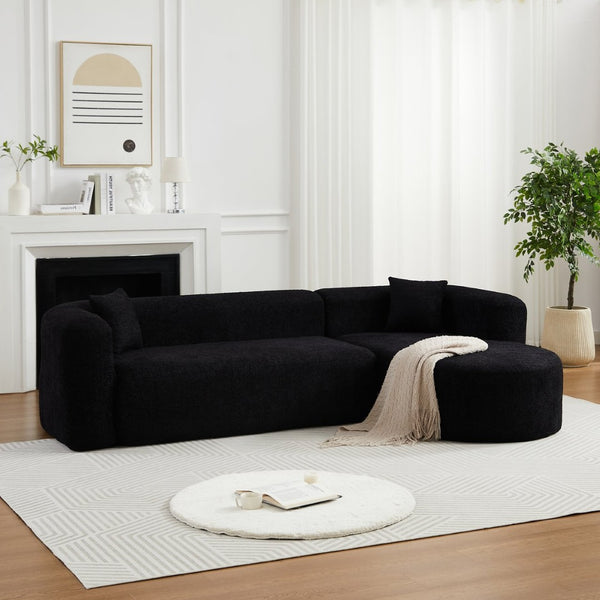 English Elm [video]109.4" Chenille Cloud Sectional Sofa Curved L Shape Modular Couch for Living Room W3505S00053