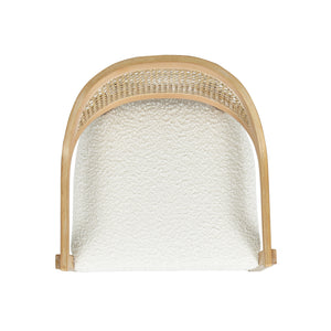 English Elm Jennifer Taylor Home - Americana Mid-Century Modern 26" Counter Stool With Cane Back & Ivory Boucle For Chic Spaces B2719P238381