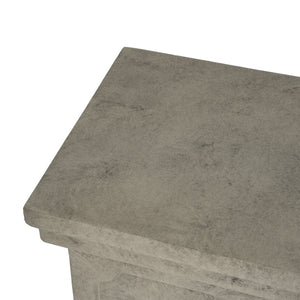 English Elm 25.75'' Square Mgo Pedestal Plant Stand with Stone Textured Brushed Gray Finish N772P334165G