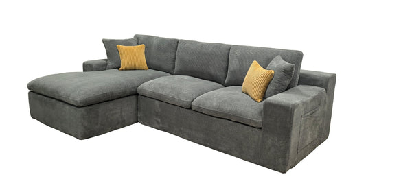 English Elm Coffee-bean Curved Sectional Sofa Sculptural Pod Cushions for Modern Living Rooms B2748S00063