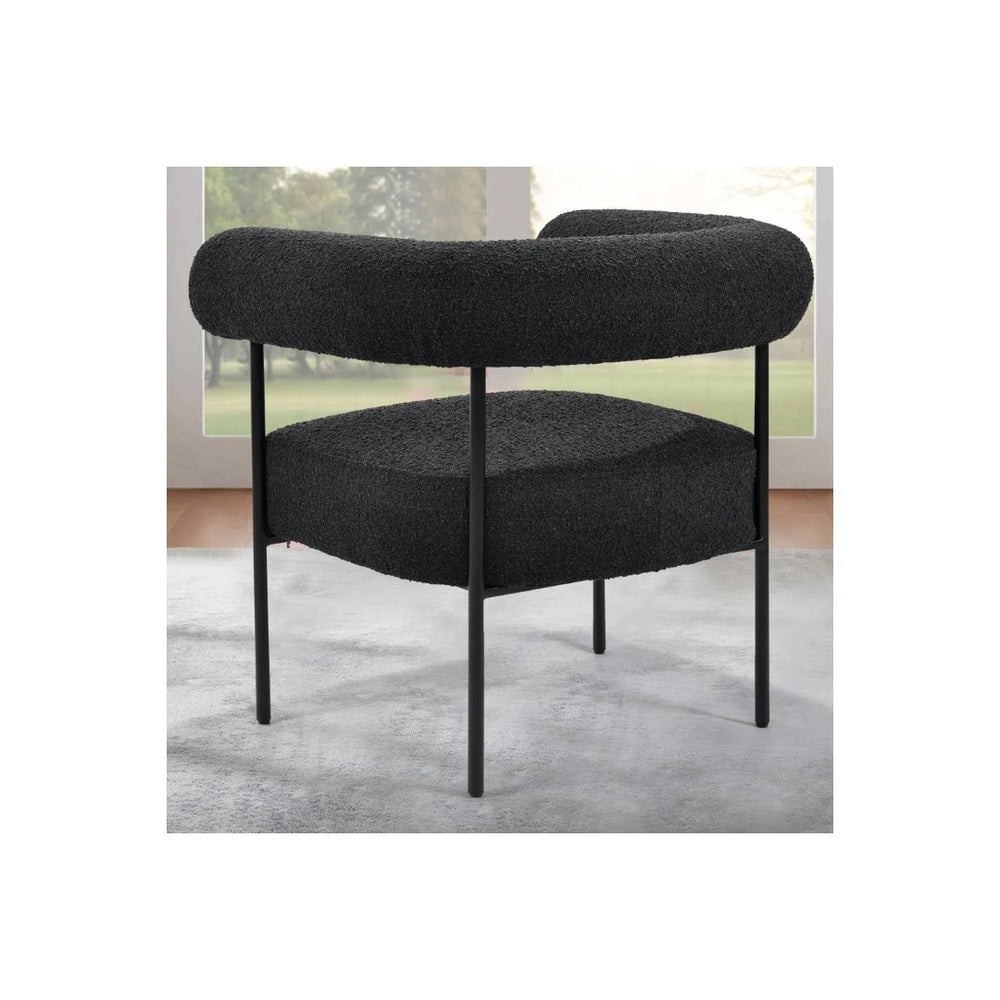 English Elm Soft Boucle Upholstered Accent Chair with Iron Legs for Modern Living Rooms B011P439048
