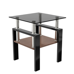 English Elm Set Of 2 Modern Tempered Glass Tea Tables - Sleek, Sturdy, And Stylish For Your Living Space Decor! W241P300310-GIGA