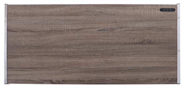 English Elm Finis Weathered Oak Writing Desk with Chrome Z-Frame, USB Charging Dock, Durable MDF Veneer B2726P243677