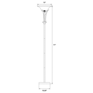 English Elm Jessa Brushed Steel Frosted Torchiere Floor Lamp - Sleek Fingerprint-Resistant Metal, Warm Diffused Glow B062P328634