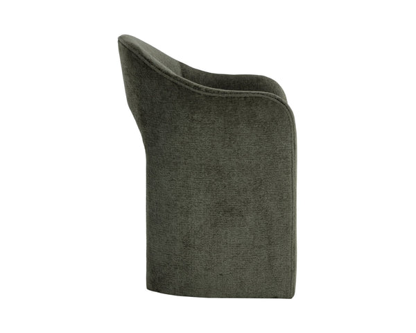 Sunpan ANAYA Dining Armchair - Timeless Comfort and Style with Elegant Arched Silhouette for Versatile Use Green 112504