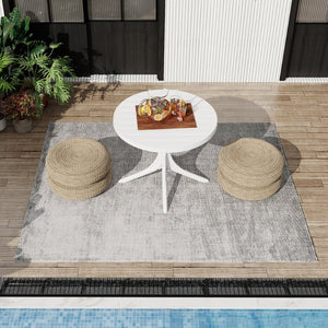 English Elm Summer Round Polypropylene Patio Dining Table Weatherproof Lightweight Indoor Outdoor Use W3450P323346