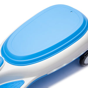 English Elm 12v Kids Ride on Wiggle Car with Dual Motors Led Wheels Bluetooth and Triangular Frame Blue W1578P390194