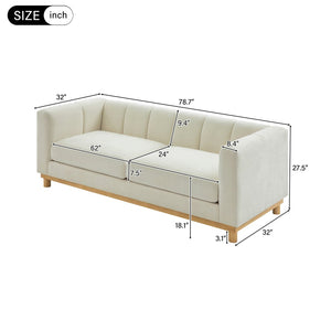 English Elm Modern Chenille Loveseat with Pocket Spring Support for Apartment Living Rooms N763S000070A