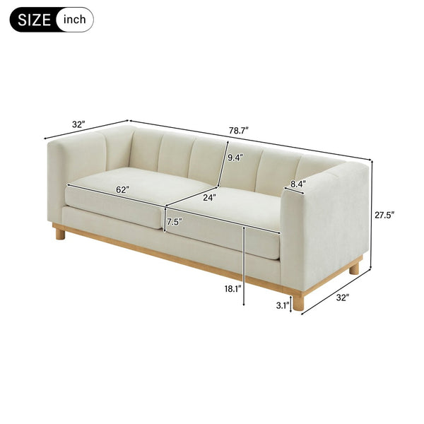 English Elm Modern Chenille Loveseat with Pocket Spring Support for Apartment Living Rooms N763S000070A