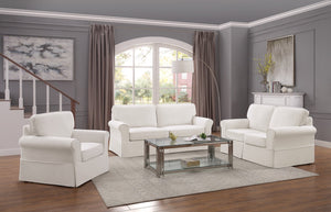 OSP Home Furnishings Ashton Slip Cover Sofa Ivory
