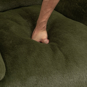English Elm Bean Bag Chair - Plush Faux Fur Sofa With Back Support, Perfect For Any Room, Adults & Kids - Green W2200P326891