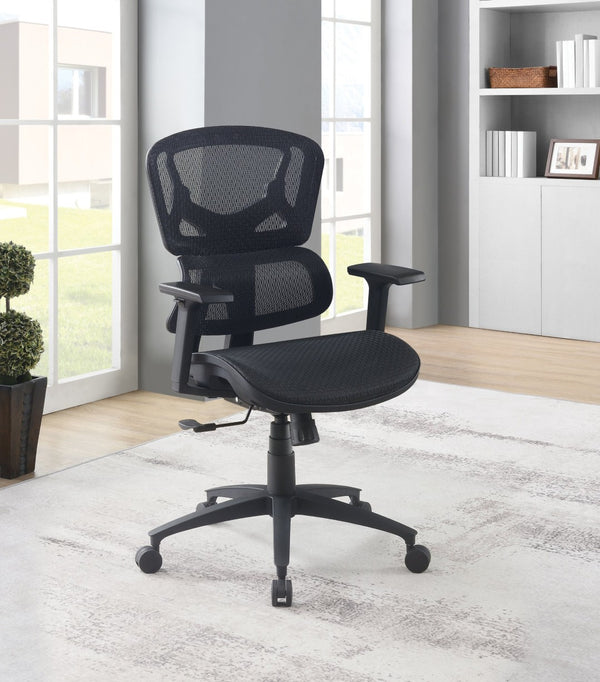 OSP Home Furnishings Mesh Back Ergonomic Manager Chair with Lumbar Support and Adjustable Arms for Home Office EMM98958-3