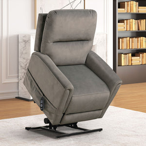 English Elm Contemporary Sandbach Manual Glider Recliner with Padded Track Arms, Smooth Motion, Soft Neutral Fabric Upholstery Gray 31 L x 31 W x 33 H B2741P387665