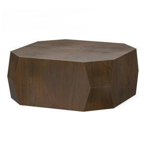 English Elm Eisley Acacia Veneer Coffee Table Geometric Base Walnut Finish Low Profile Living Room B136P429078