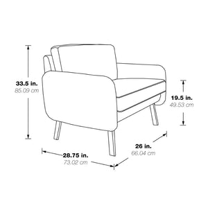 OSP Home Furnishings Lounge Chair with Faux Leather Upholstery and Chrome Legs for Reception or Waiting Areas Chair Smoke SL5601-P52