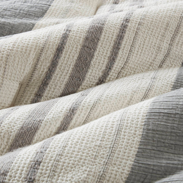 English Elm 3PCS Waffle Washed Comforter Set Full/Queen with Breathable 100% Cotton Face and Plush 270G Fill Grey 23.03 L x 21.46 W x 12.6 H B035P341114