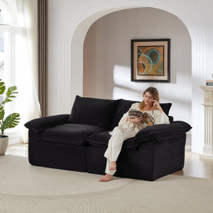 English Elm Modern Corduroy Modular Cloud Sofa Plush Sectional for Living Room Apartment Lounge W3396P388627