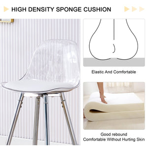 English Elm Modern Pu Leather Upholstered Barstools with Slim Metal Legs for Kitchen Counter Seating W1151P154367