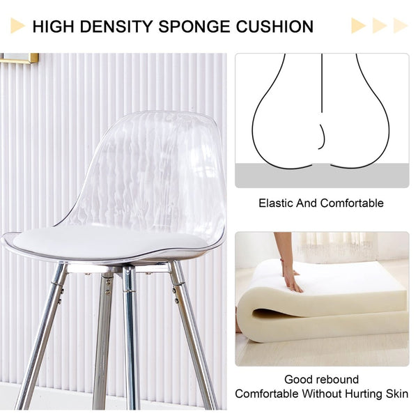 English Elm Modern Pu Leather Upholstered Barstools with Slim Metal Legs for Kitchen Counter Seating W1151P154367