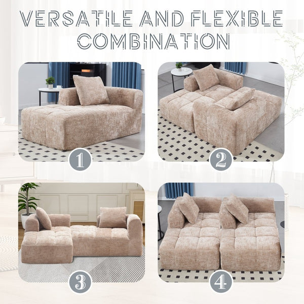 English Elm United Chenille Loveseat Sofa - Stylish Modular Sleeper For Small Spaces & Cozy Living Areas W1568P255134-GIGA