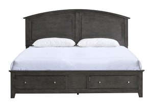 English Elm Hammond Farmhouse Panel Full Bed with Two Under Frame Storage Drawers Slatted Base Gray B078S00675