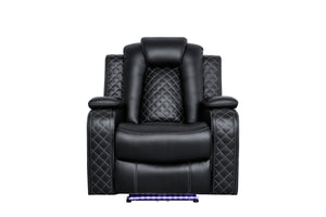 English Elm Leisureluxe Reclining Sofa Set with Led Lighting Wireless Charging and Storage Arms B2730S00015