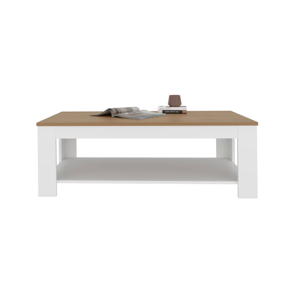 English Elm Cecil Modern Coffee Table with Open Shelf for Storage, Durable Engineered Wood, Walnut Finish Elegance B200P368121