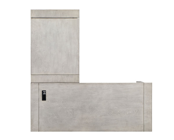 English Elm Transitional Corner Computer Desk Antique White with Lift-Top, USB Ports, Power Outlets, Drawer - Spacious ergonomic workspace for home office B2741P341679