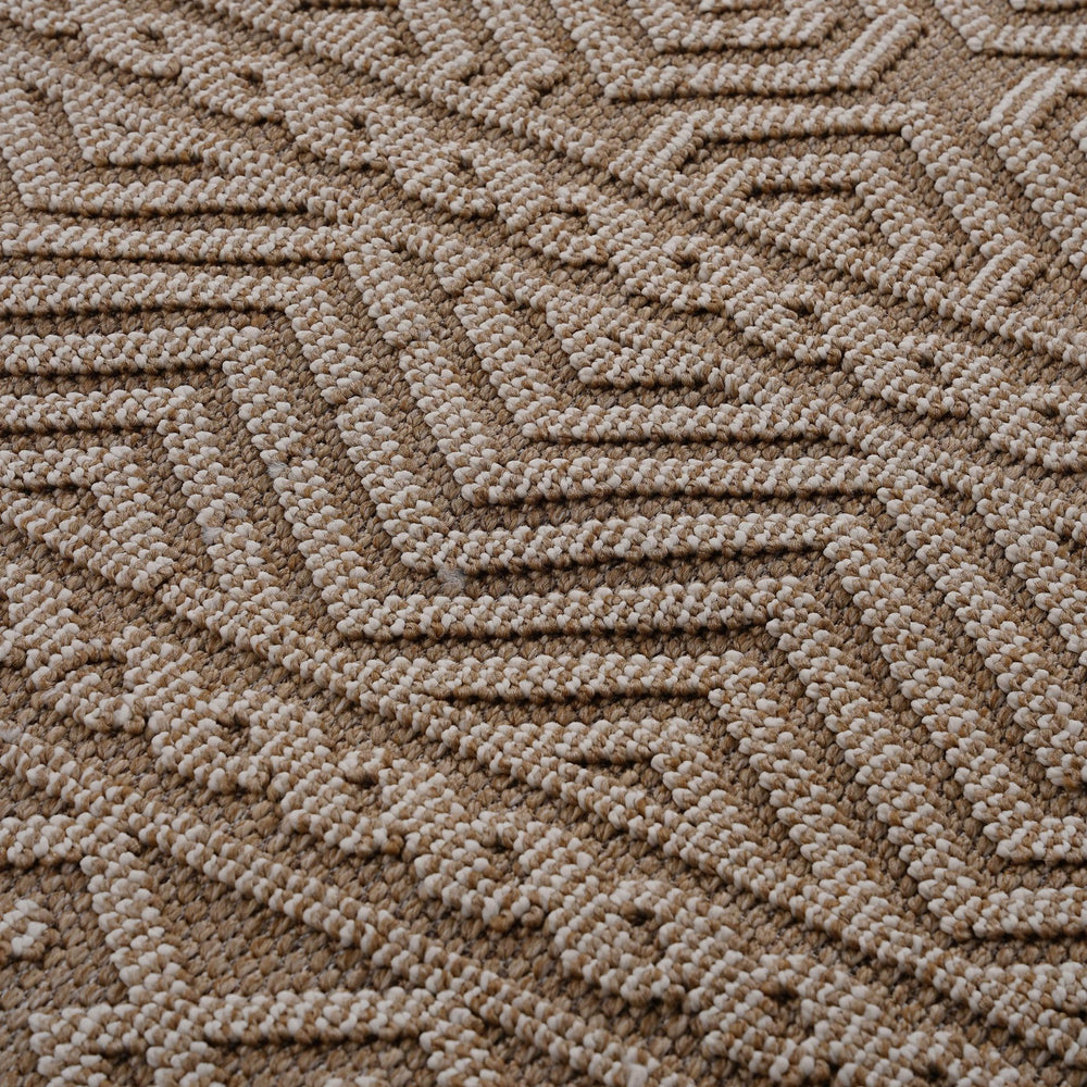 English Elm Loom & Luxe Mocha Geometric Area Rug 6X9 - Stylish, Durable, Indoor/Outdoor, Easy Care, Kid & Pet Friendly B335P289588