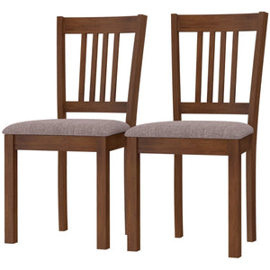 English Elm Comfortable Rubberwood Dining Chairs with Linen Fabric Cushioned Seats Set of 4 T3971P459573