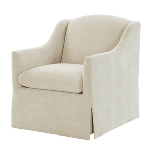 English Elm Luisa Swivel Accent Chair Skirted Tailored Silhouette for Formal Living Rooms Beige B050P451386