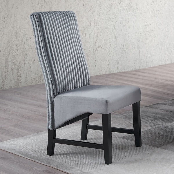 English Elm Contemporary Black Gray Dining Set - 7Pc Wooden Table & Upholstered Chairs For Modern Elegance B2741S00251