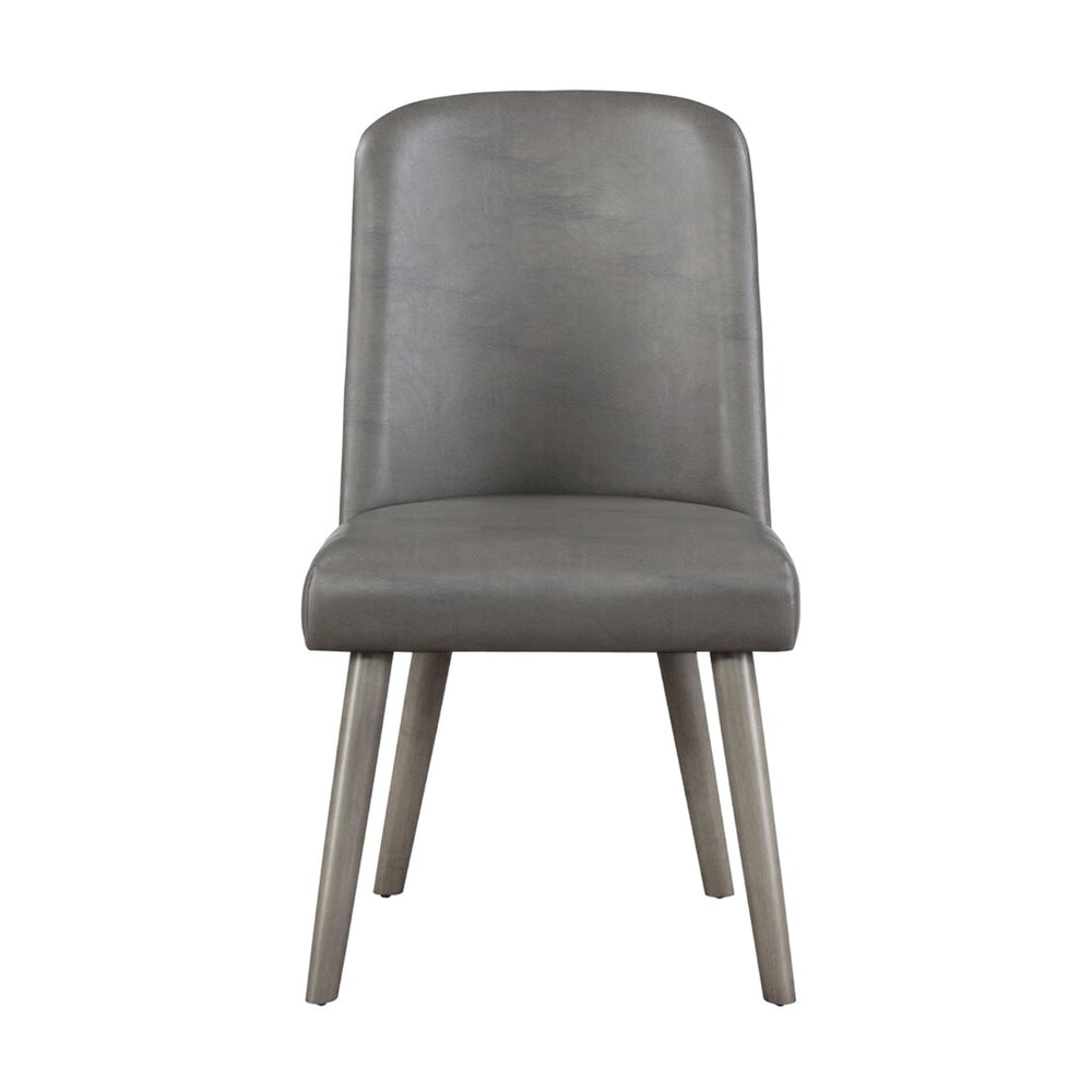 English Elm Set Of 2 Cushioned Pu Side Chairs With Gray Oak Legs, Modern Comfort For Dining & Home Office B016P314454-GIGA