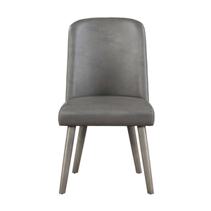 English Elm Set Of 2 Cushioned Pu Side Chairs With Gray Oak Legs, Modern Comfort For Dining & Home Office B016P314454-GIGA