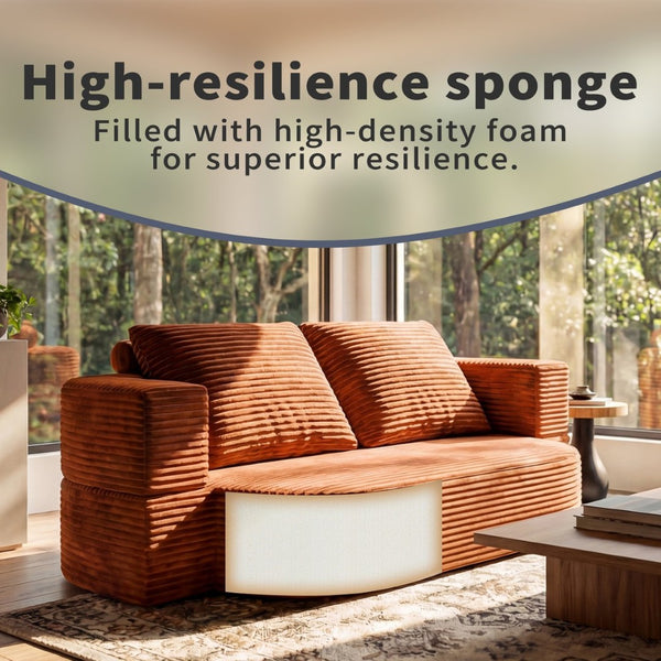 English Elm 78.7" Convertible Corduroy Futon Sofa High Density Foam Sleeper Bed for Guests W3108P416090