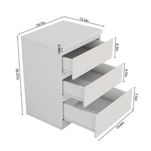 English Elm 19.7-inch Matte Finish Nightstand with Touch Release Drawers for Minimalist Bedrooms White W3151P407888