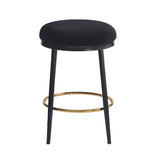 Christopher Knight Home® - Noble House - - 24.75'' Modern Counter Stools Set Of 2,Black Counter Stools With Iron Frame,Sponge Cushion,Footrest,Suitable For Kitchen/Bedroom/Dining Room