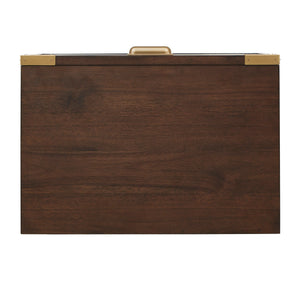 Julius Walnut 2-drawer Nightstand with Usb Ports and Gold Hardware