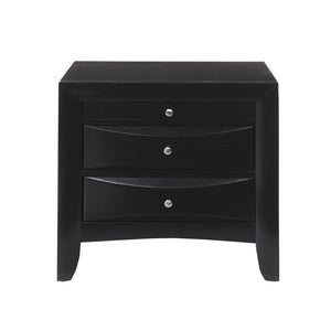 English Elm Wooden Nightstand With 2 Dovetail Drawers And Pull-Out Tray In Sleek Black Finish For Modern Style B016P252896-GIGA