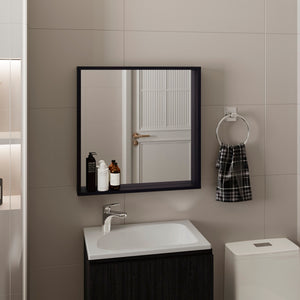 English Elm Dakota Wall-Mounted Medicine Cabinet with Mirror and Shelves, Black Engineered Wood Organizer B200P362002