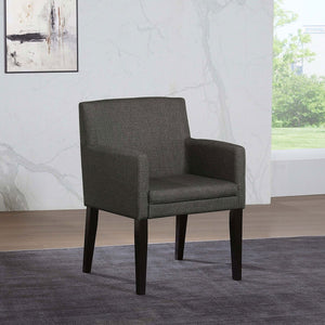 English Elm Yorkshire Grey Upholstered Dining Arm Chair Set of 2 — Mid-Century Charcoal Comfort, Cushioned Arms, Versatile B062P375414