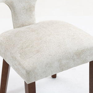 English Elm Mid Mid Century Modern Dining Chairs Set of 2 Upholstered Linen Accent Chairs with Solid Wood Frame, Ergonomic Support and Nailhead Trim Beige W794P335667