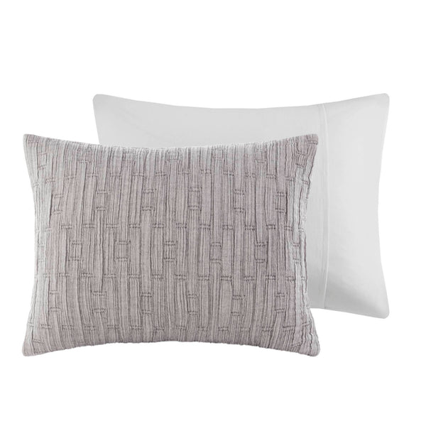 English Elm 3 Piece Oversized Comforter Set Full/Queen - Cotton Blend Face, Plush Polyester Fill, Hotel-Style Cozy Grey 23.62 L x 22.83 W x 12.99 H B035P280374