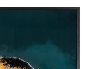 Sunpan MIND Over Matter - Luxe 40"x60" Black Framed Art with Gold Leaf & Teal Background for Modern Decor A0398