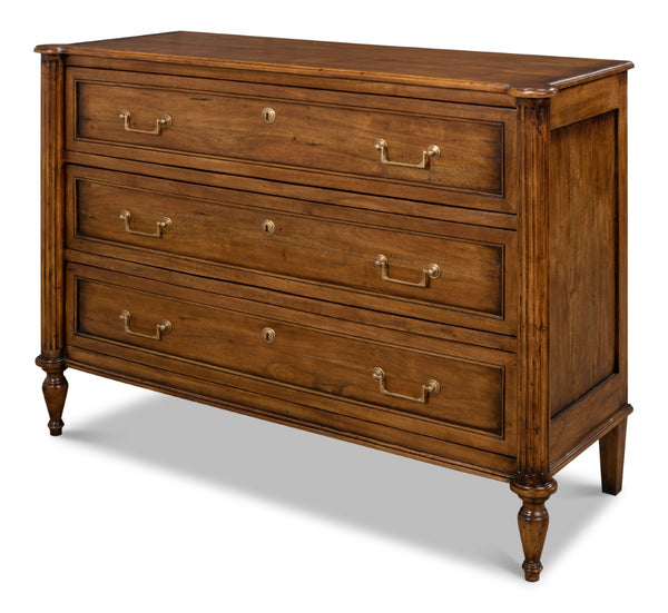 Sarreid Ciborium Chest Of Drawers - Solid Walnut With Elegant Fruitwood Finish And Faux Keyhole Detail Brown  26715-5