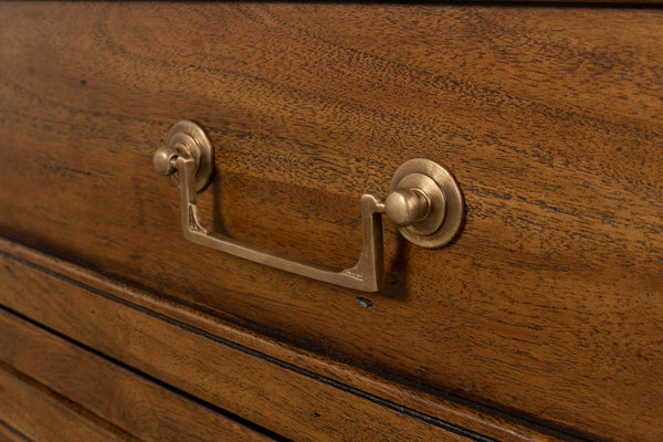 Sarreid Ciborium Chest Of Drawers - Solid Walnut With Elegant Fruitwood Finish And Faux Keyhole Detail Brown  26715-5