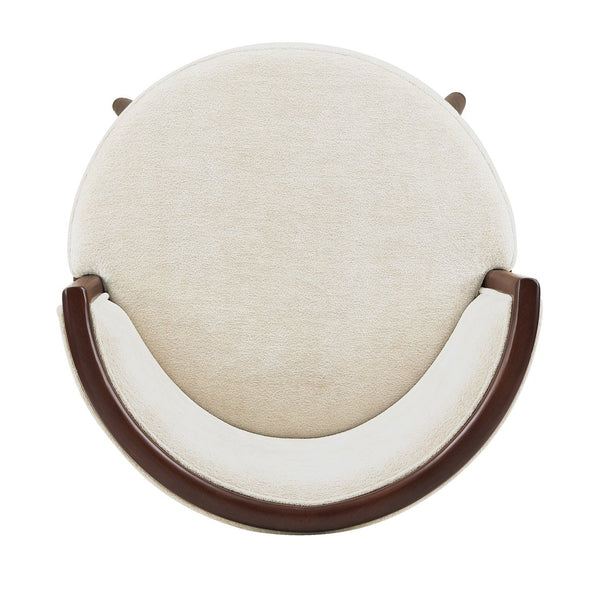 English Elm Evalyn Plush Cream Chenille Counter Stool With Durable Beech Wood Frame And Sleek Footrest Design B365P398039